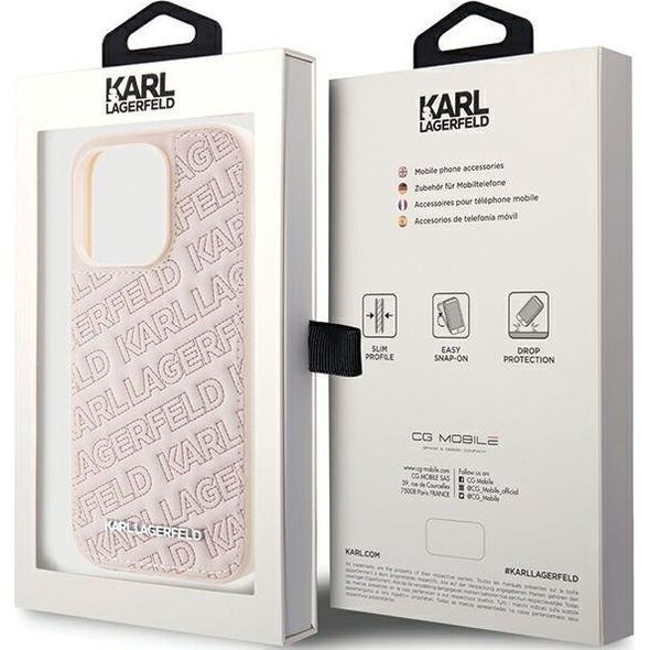 Karl Lagerfeld Karl Lagerfeld KLHCP15XPQKPMP iPhone 15 Pro Max 6.7" różowy/pink hardcase Quilted K Pattern
