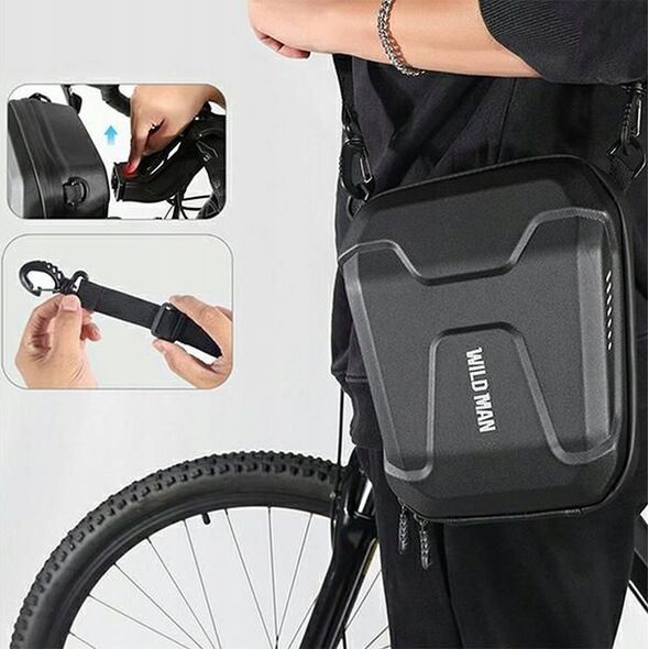 Hoco WILDMAN sakwa rowerowa na kierownicę na zamek E8 3L czarna