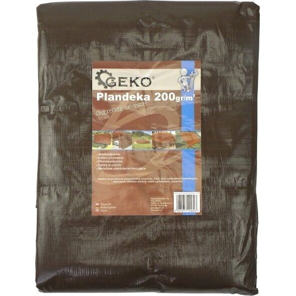 Geko Plandeka 8x10m extra gruba/brązowa 200G (1)