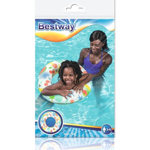 Bestway Kółko dmuchane do pływania Owoce BESTWAY 61cm Winyl + Zawór bezpieczeństwa
