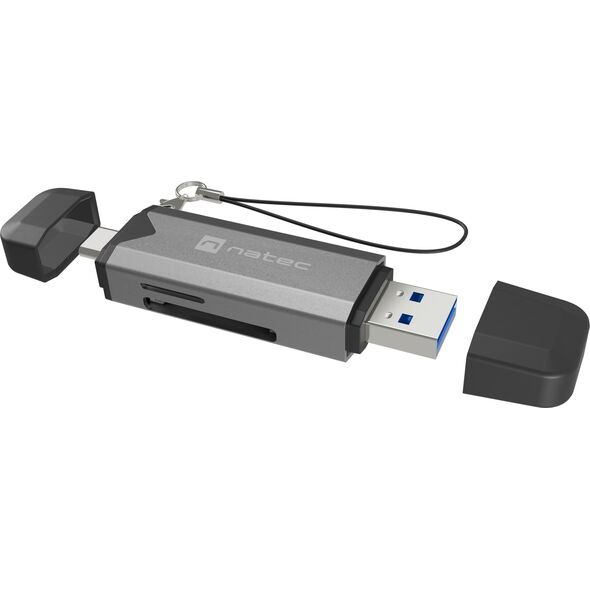 Czytnik Natec SCARAB 3 USB-A + USB-C SD/MICRO SD USB 3.1 GEN 1 SZARY (NCZ-2262)