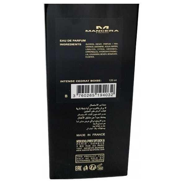 Mancera Mancera - Intense Cedrat Boise EDP -120 ml - Unisex