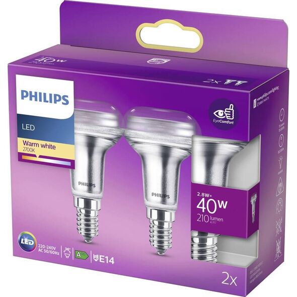 Philips Philips LED Reflector E14 2-Pack Set 2,8W (40W) 2700K 210lm