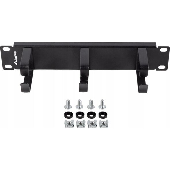 Lanberg ORGANIZER KABLI 10" 1U Z 3 METALOWYMI UCHWYTAMI TYP B CZARNY LANBERG