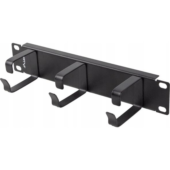 Lanberg ORGANIZER KABLI 10" 1U Z 3 METALOWYMI UCHWYTAMI TYP B CZARNY LANBERG