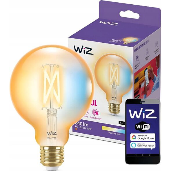 Signify WiZ Filament 50W E27 Globeform G95 Amber Einzelpack.