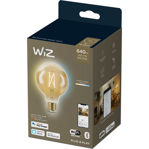 Signify WiZ Filament 50W E27 Globeform G95 Amber Einzelpack.