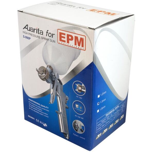 EPM H.P. Aurita Pistolet lakierniczy z górnym zbiornikiem 600ml 1,5mm (E-490-0204)