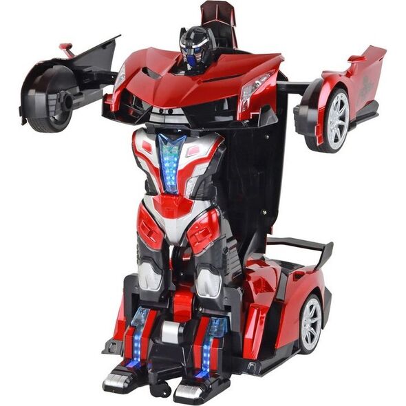 LeanToys Samochód- Robot Transformacja R/C 1:10 Czerwony Sterowanie Gestami