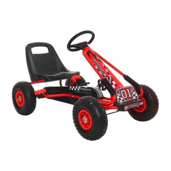 Lean Cars Gokart Czerwony A-15 Pompowane Koła