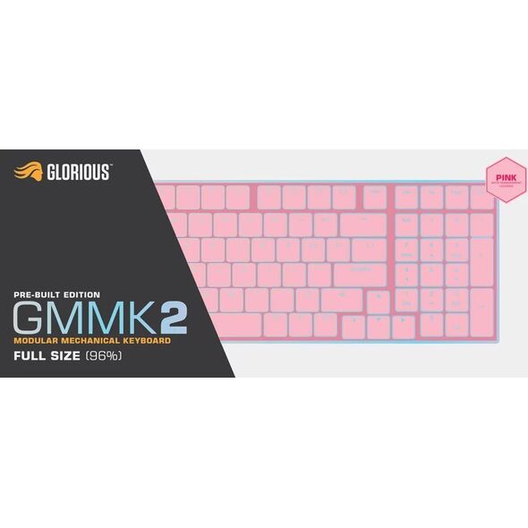 Glorious PC Gaming Race Glorious GMMK 2 Full-Size Tastatur - Fox Switches, ANSI-Layout, pink