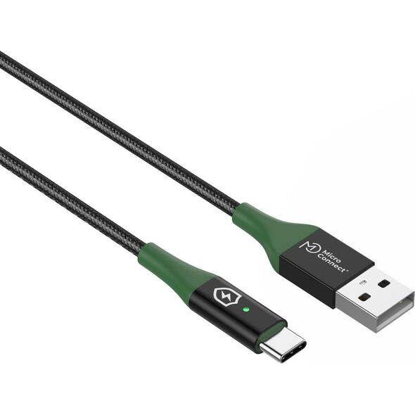 Καλώδιο USB MicroConnect Μικροσύνδεση MC-SMART USB-A-C-02 Καλώδιο USB USB 2.0 2 m USB A USB C Μαύρο, πράσινο 13920583 5715063388280