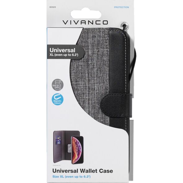 Vivanco Universal Plånboksfodral XL 3 γηπέδων Grå 13939486 4008928603231