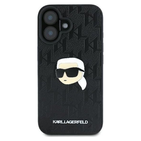 Karl Lagerfeld Karl Lagerfeld KLHCP16SPGKLKIPK iPhone 16 6.1" czarny/black hardcase Monogram Karl Head Pin