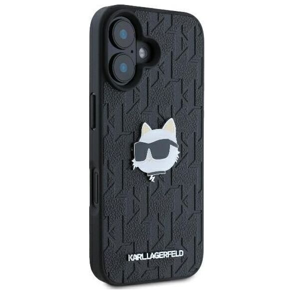 Karl Lagerfeld Karl Lagerfeld KLHCP16SPGKLCHPK iPhone 16 6.1" czarny/black hardcase Monogram Choupette Head Pin