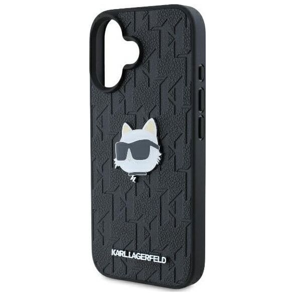 Karl Lagerfeld Karl Lagerfeld KLHCP16SPGKLCHPK iPhone 16 6.1" czarny/black hardcase Monogram Choupette Head Pin