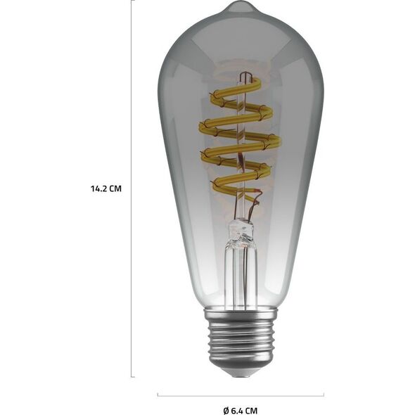 Avanca International BV Hombli smarte Filament Glühbirne, ST64, E27, CCT, Smokey 13875422 8719323918153