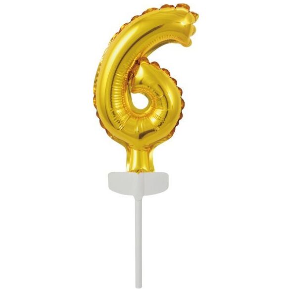 Μπαλόνι AMSCAN Mini number 6 foil, χρυσό, 7x12cm 13903040 194099068635