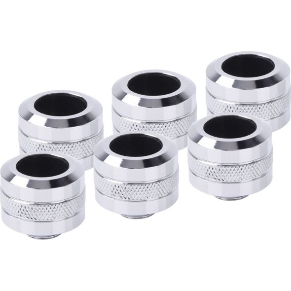 Alphacool Alphacool Eiszapfen Pro Anschluss 16mm Hardtube Fitting G1/4, 6-Pack - chrome 13931361 4250197174763