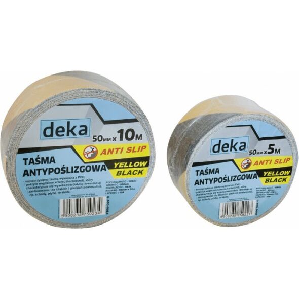Deka TAŚMA ANTYPOŚLIZGOWA ANTI SLIP YELLOW-B50MM*10M CZARNA/ŻÓŁTA