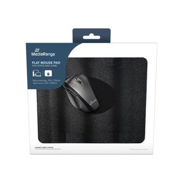 MediaRange MediaRange Mausunterlage flach 250x220x3mm μαύρο ροδέλα 13848443 4260664873815