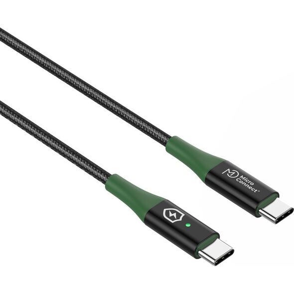 Καλώδιο USB MicroConnect Μικροσύνδεση MC-SMART USB-C-C-01 Καλώδιο USB USB 2.0 1 m USB C Μαύρο, πράσινο 13920586 5715063388327