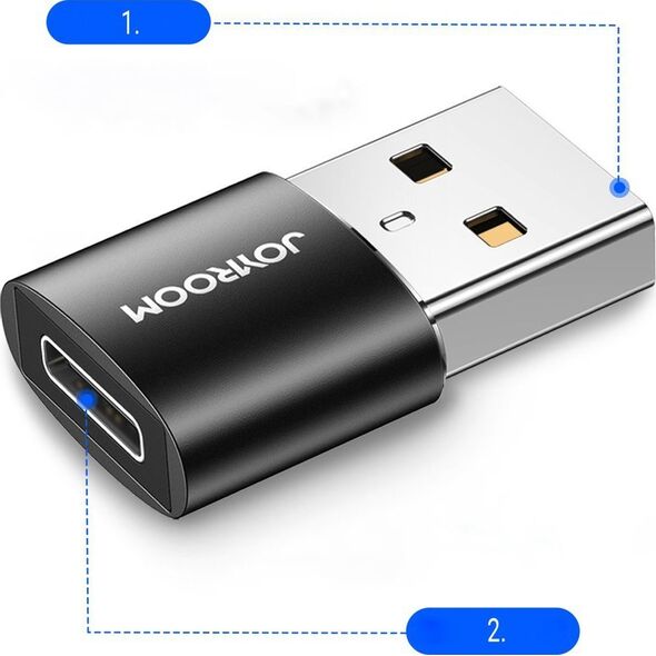 Adapter USB Joyroom USB-C - USB Czarny  (6941237149121)