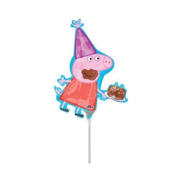 AMSCAN Balon foliowy do patyka Świnka Peppa - 33 cm uniwersalny