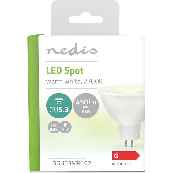 Λάμπα LED Nedis Nedis LBGU53MR162 Ζεστό λευκό 2700 K 5,8 W GU5,3 G 13840355 5412810000000