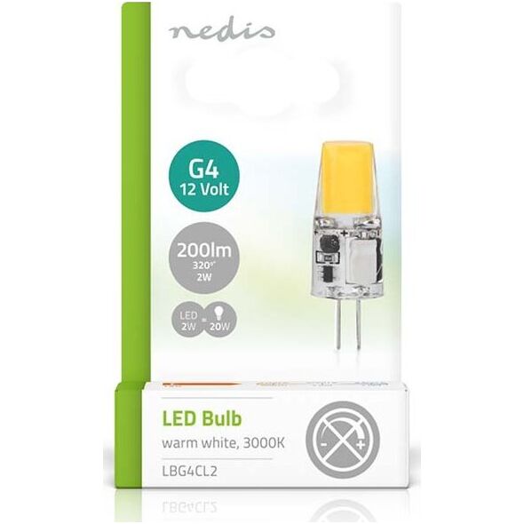 Λάμπα LED Nedis Nedis LBG4CL2 Ζεστό λευκό 3000K 2W G4 F 13840588 5412810000000