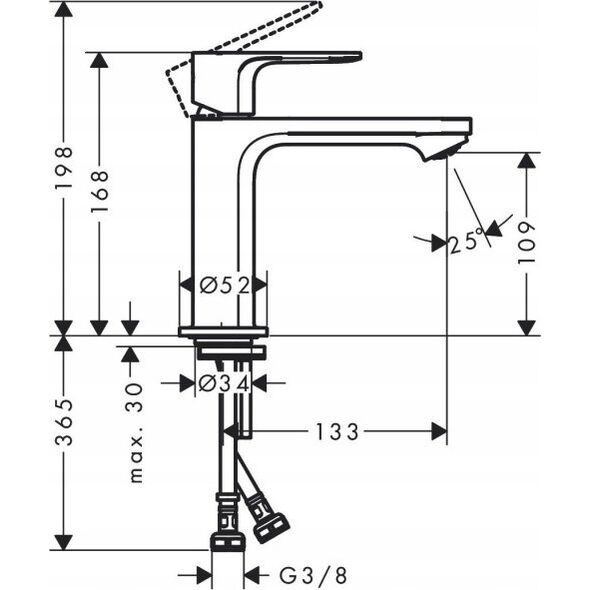 Bateria umywalkowa Hansgrohe Hansgrohe bateria umywalkowa 110 CoolStart bez kompletu odpływowego Rebris S, chrom 72520000