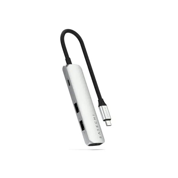 Satechi 4-in-1 HUB USB-C Slim Multiport Adapter 4K USB-C / 2xUSB-A, USB-C, 4K HDMI silver
