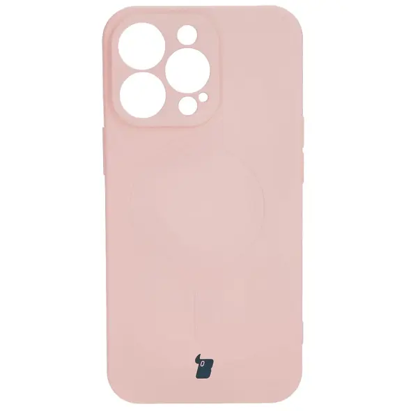 Bizon Case Silicone Magnetic Apple iPhone 13 Pro light pink