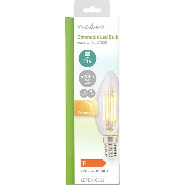 Λάμπα LED Nedis Nedis LBFE14C352 Ζεστό λευκό 2700 K 4,5 W E14 F 13840346 5412810000000