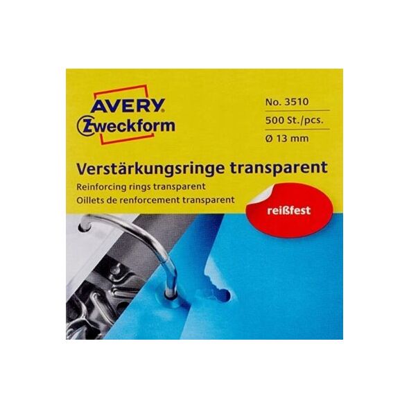 AVERY Avery Zweckform 3510, Binding clip, Transparent, Polypropylene (PP), 1.3 cm