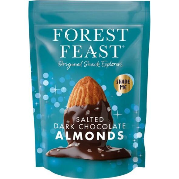 Forest Feast salted dark chocolate almonds, 120 g