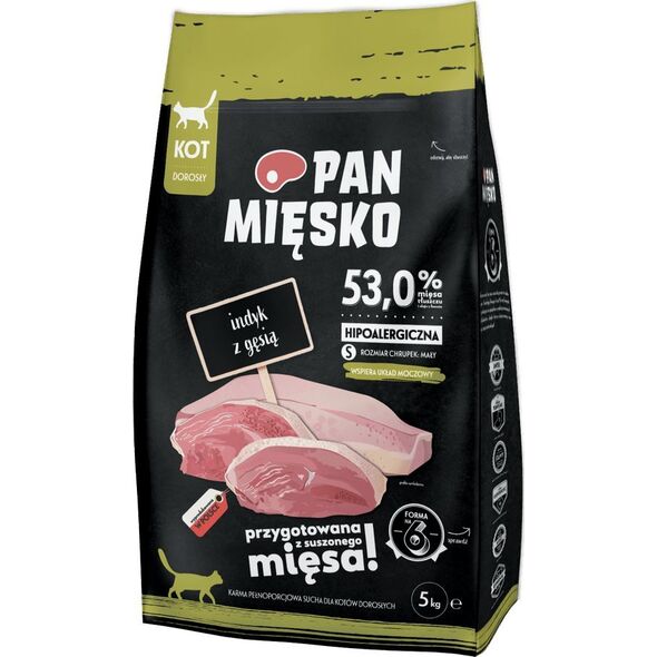 Pan Mięsko PAN MIĘSKO Indyk z gęsią S 5kg dla kota
