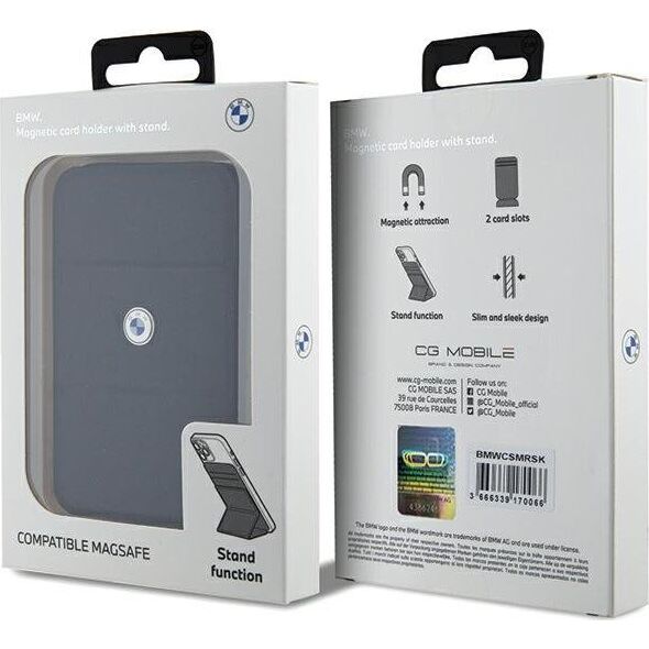 BMW Wallet BMW Card Slot Stand BMWCSMRSK czarny/black MagSafe Signature Collection