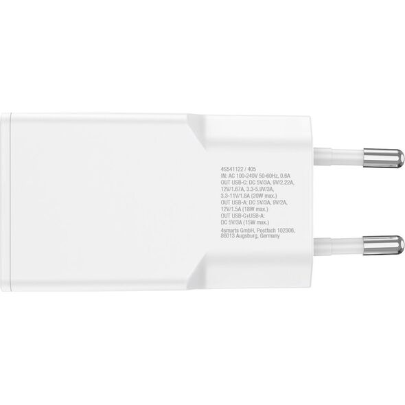 Φορτιστής 4smarts 4smarts Netzladegerät PDPlug Duos Slim 20W GaN 1C+1A, λευκό 13910481 4252011909001