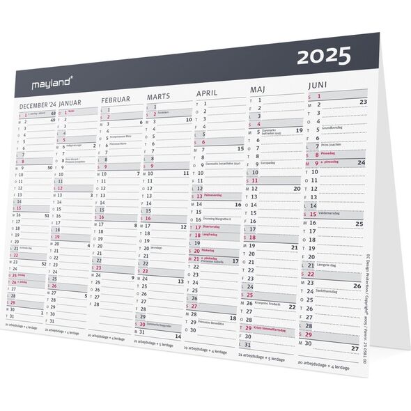 Mayland-Burde Kontor-bordkalender Moderne A5 2025 14252278 5700865058103