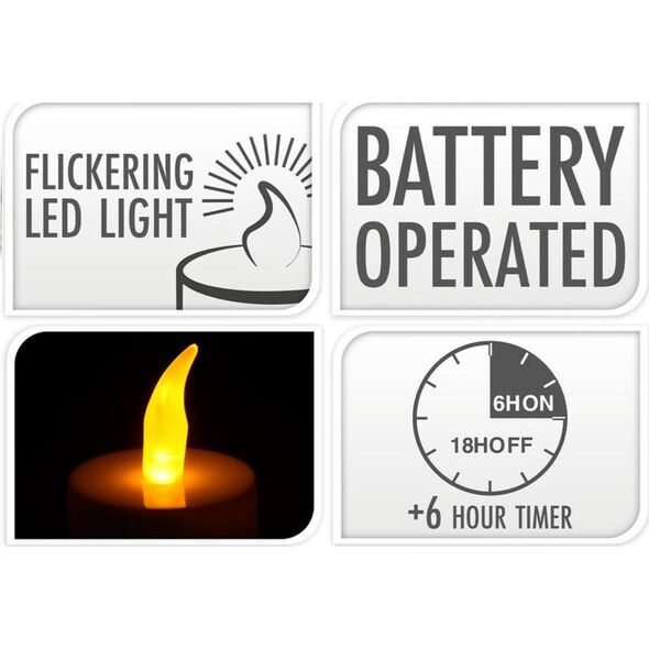 Affek Design ZESTAW 4 ŚWIECZEK TEA LIGHT LED TIMER BIAŁY