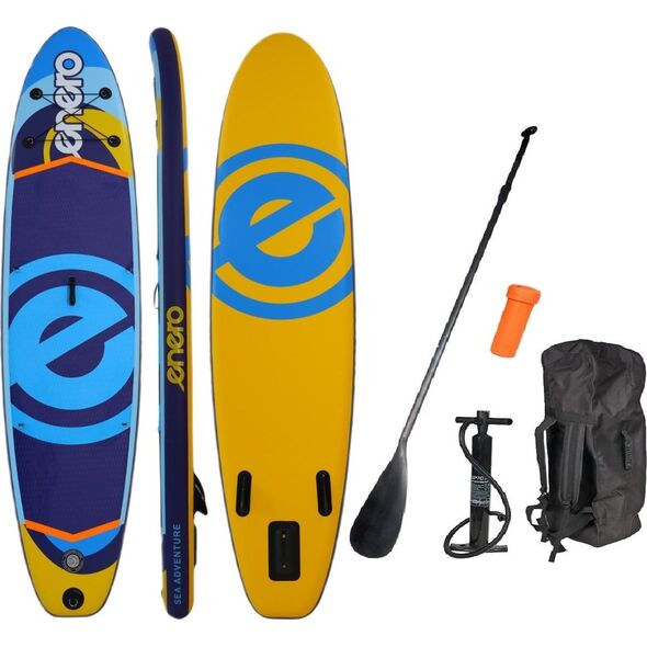 Enero ZESTAW - DESKA SUP DMUCHANA ENERO 320x76x15CM YELLOW