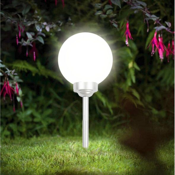 Saska Garden Ogrodowa Lampa Solarna Kula Mleczna śr. 20cm 4 LED