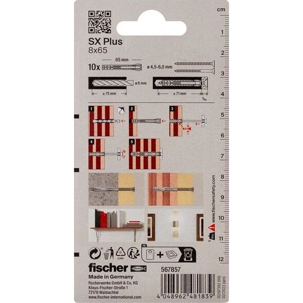 Καρφίτσες Fischer FISCHER SX Plus, 8x65 mm, 10 τεμ. 13764829 4048962481839