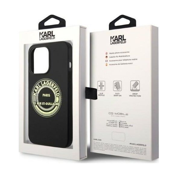 Karl Lagerfeld Karl Lagerfeld KLHCP14XSRSGRCK iPhone 14 Pro Max 6,7" hardcase czarny/black Silicone RSG NoSize