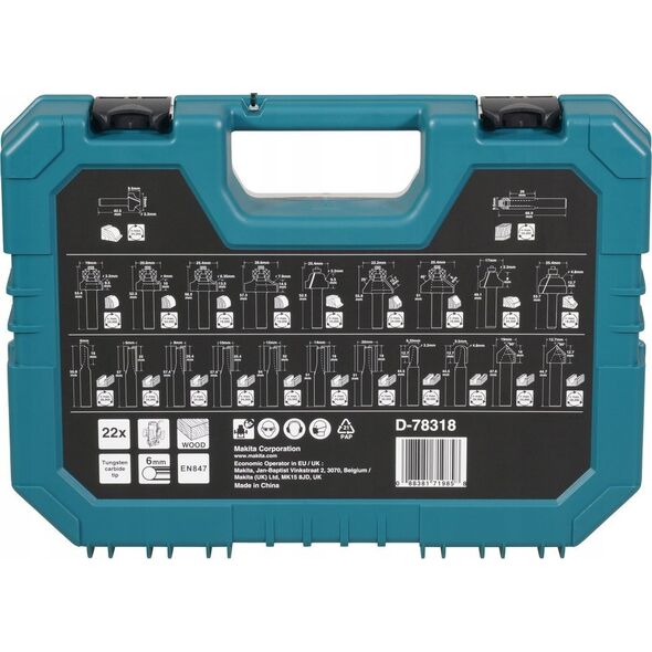 Makita MAKITA ZESTAW FREZÓW 22szt. 6mm UNIWERSALNE