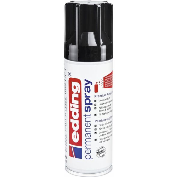 Edding Edding Spray Black Glossy 200ml 14171139 4004764971305