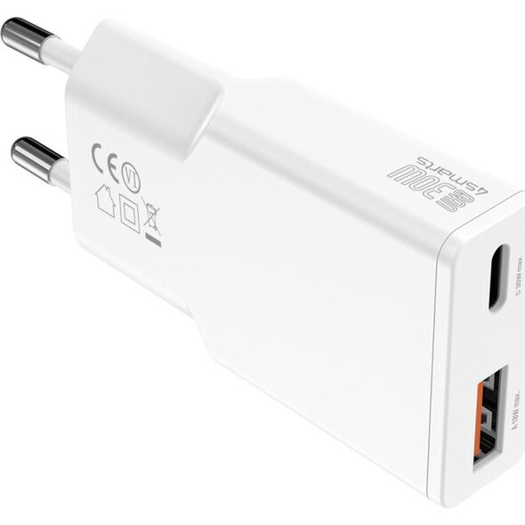 4smarts Netzladegerät PDPlug Slim Duos 30W GaN USB-C+USB-A