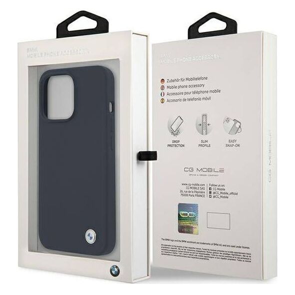 BMW Etui BMW BMHCP13XSILNA Apple iPhone 13 Pro Max granatowy/navy hardcase Silicone Signature