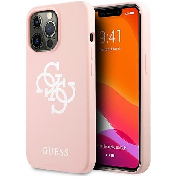 Guess Guess GUHCP13XLS4GWPI iPhone 13 Pro Max 6,7" różowy/pink hard case Silicone 4G Logo